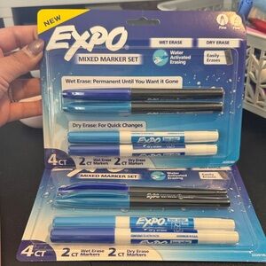 Expo Mixed Marker Set 2x Wet & 2x Dry Erase New Sealed Package Set of 2